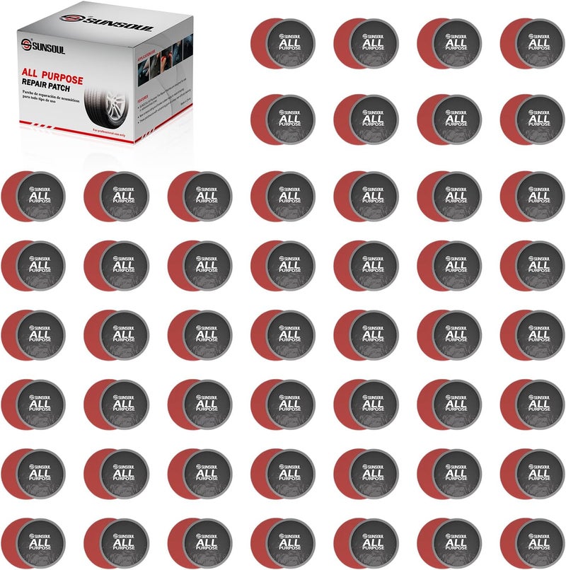 SUN SOUL 100Pcs Tire Repair Patch 45mm,Round All Purpose Patches,Heavy Duty Patches,Fast Repair Cold Patch for Car Truck Motorcycle Automobile Bike Inner Tire(SGR-45/100pcs) - Image 1